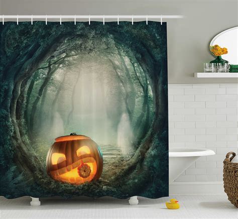 Fabric halloween shower curtain - Shocur Halloween Shower Curtain, Horror Black Spooky Forest and Bat Pumpkin Moon, 47 x 64 Inches Polyester Fabric Bathroom Decor Set with Hooks . Visit the Shocur Store. 4.6 4.6 out of 5 stars 560 ratings. $13.99 $ 13. 99. Get Fast, Free Shipping with Amazon Prime. FREE Returns .